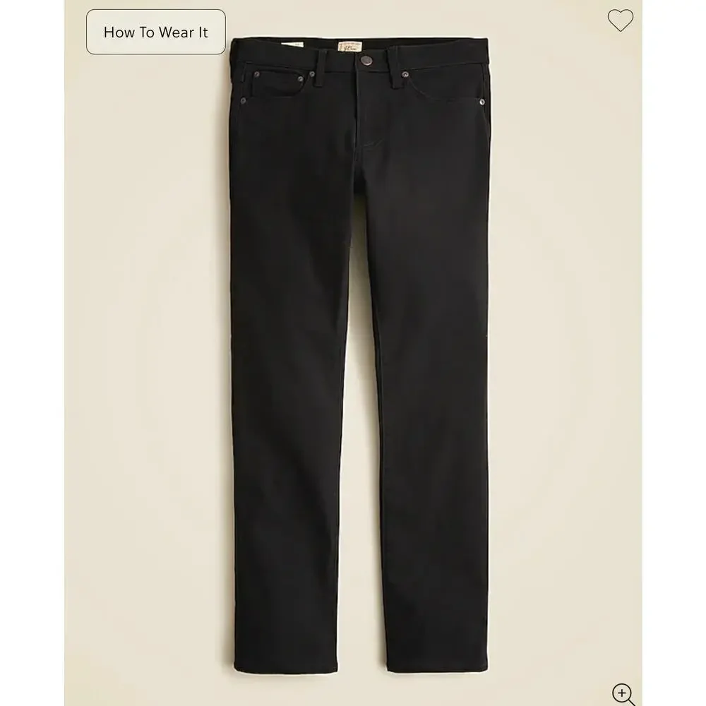 J. Crew 484 Slim-fit Bergen five-pocket pant in Black size 35/32